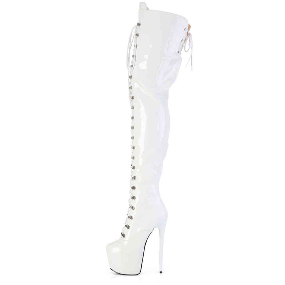 Pleaser - JUBILANT4012 Platform overknee Boots - White Product image